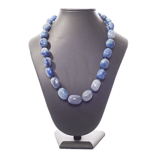 COLLIER PIERRES ROULÉES SODALITE (la pièce)