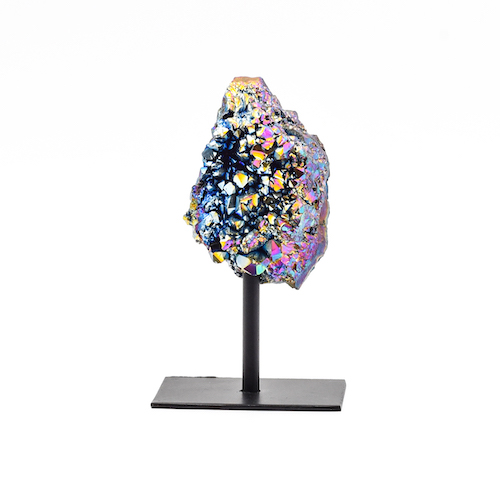DRUZE D'AMÉTHYSTE QUARTZ AURA SUR PRÉSENTOIR Qualité EXTRA (PM)