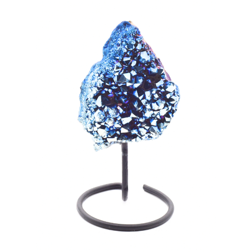 DRUZE D'AMÉTHYSTE QUARTZ AURA BLEUE SUR PRÉSENTOIR Qualité EXTRA