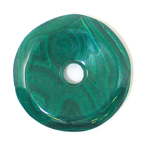 PENDENTIF DONUT <strong>EN MALACHITE</strong>(La pièce) QUALITÉ EXTRA