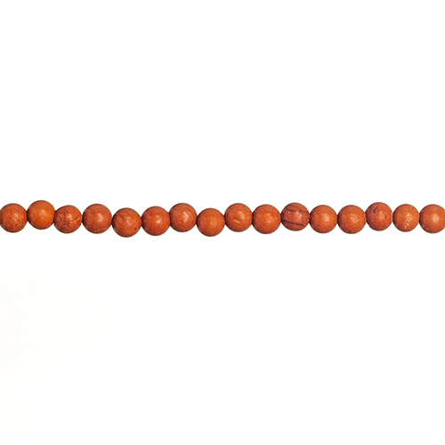 FIL DE PERLES 4 MM JASPE ROUGE Qualité A