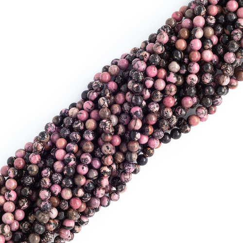 FIL DE PERLES 8MM RHODONITE Qualité EXTRA