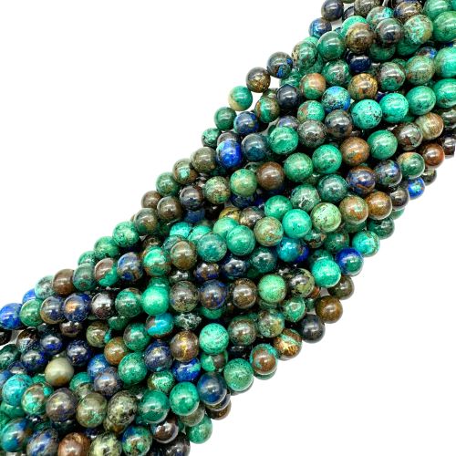 FIL DE PERLES 8MM AZURITE MALACHITE Qualité EXTRA