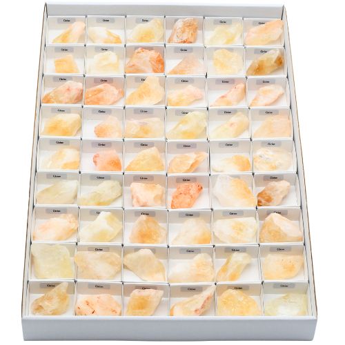 BOITE ÉCOLIÈRE <strong>CITRINE</strong> BRUTE QUALITÉ A (54pcs)