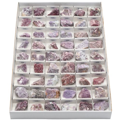 BOITE ÉCOLIÈRE <strong>LÉPIDOLITE</strong> BRUTE QUALITÉ EXTRA (54pcs