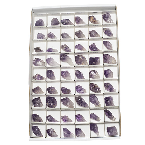 BOITE ÉCOLIÈRE POINTES D'AMÉTHYSTE - QUALITÉ EXTRA (54pcs)