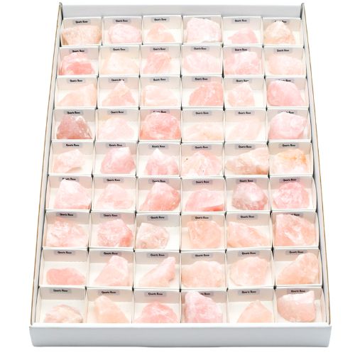 BOITE ÉCOLIÈRE <strong>QUARTZ ROSE</strong> BRUT - QUALITÉ A (54pcs)
