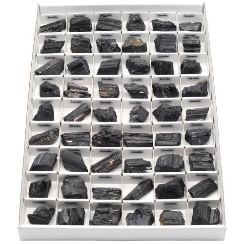 BOITE ÉCOLIÈRE TOURMALINE CRISTALLISÉE -QUALITÉ SUPER EXTRA (54pcs)