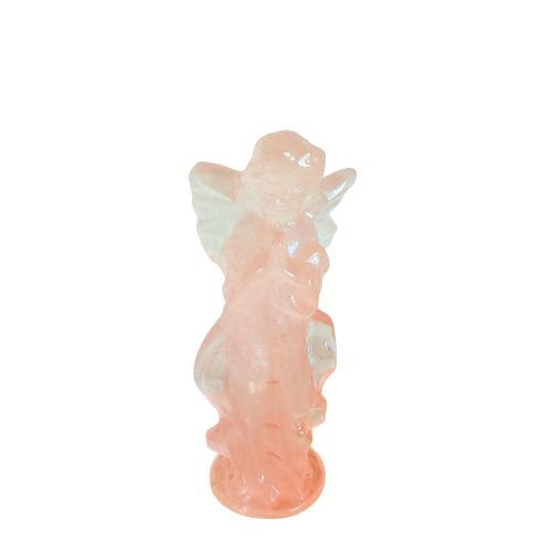 GRAND ANGE EN QUARTZ ROSE - QUALITÉ EXTRA