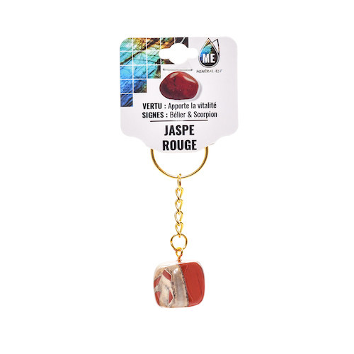 PORTE CLEF JASPE ROUGE (La pièce) QUALITÉ A 