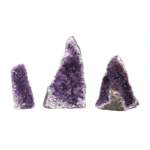 DRUZES BRUTES D'AMÉTHYSTE D'URUGUAY Qualité EXTRA  (x 3 pièces)