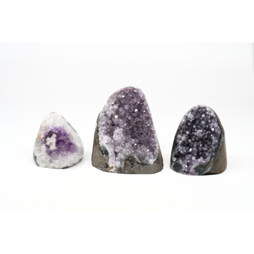 DRUZES POLIES D'AMÉTHYSTE D'URUGUAY (x3pcs) - QUALITÉ A