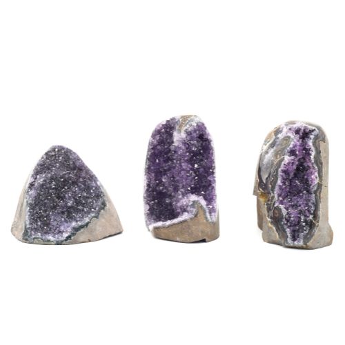 DRUZES POLIES D'AMÉTHYSTE D'URUGUAY (x3pcs) - QUALITÉ EXTRA