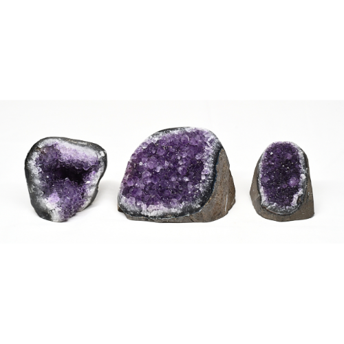 DRUZES POLIES D'AMÉTHYSTE D'URUGUAY (x3pcs) Qualité EXTRA