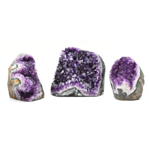 DRUZES POLIES D'AMÉTHYSTE D'URUGUAY (x3pcs) - QUALITÉ SUPER EXTRA