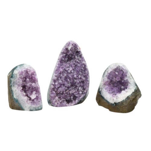 DRUZES POLIES D'AMÉTHYSTE D'URUGUAY (x3pcs) Qualité A