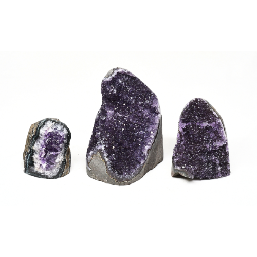 DRUZES POLIES D'AMÉTHYSTE D'URUGUAY (x3pcs) - QUALITÉ EXTRA
