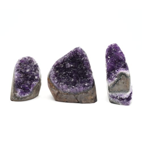 DRUZES POLIES D'AMÉTHYSTE D'URUGUAY (x3pcs) - QUALITÉ SUPER EXTRA