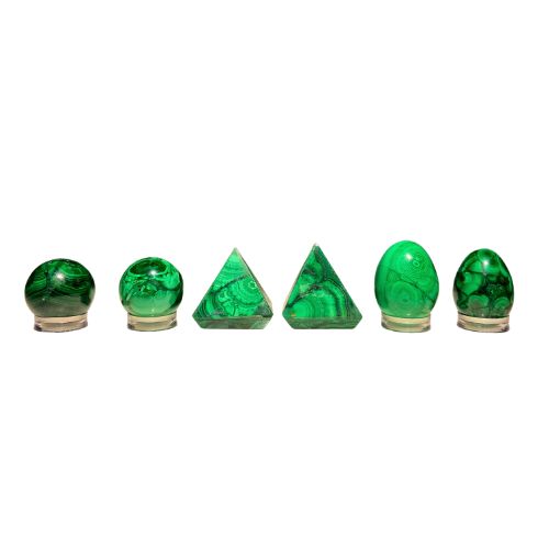 OBJETS EN MALACHITE DU CONGO (x6 pcs)