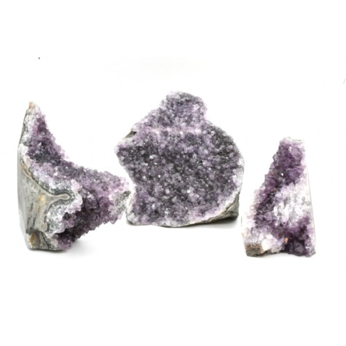 DRUZES BRUTES D'AMÉTHYSTE D'URUGUAY Qualité EXTRA  (x 3 pièces)