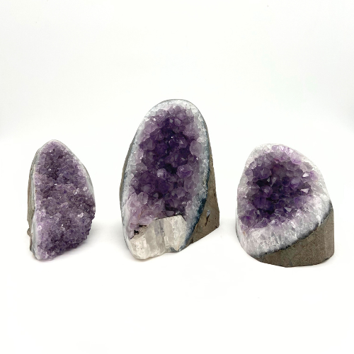 DRUZES POLIES D'AMÉTHYSTE D'URUGUAY (x3pcs) - QUALITÉ A