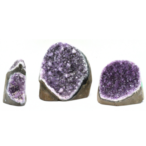 DRUZES POLIES D'AMÉTHYSTE D'URUGUAY (x3pcs) - QUALITÉ EXTRA