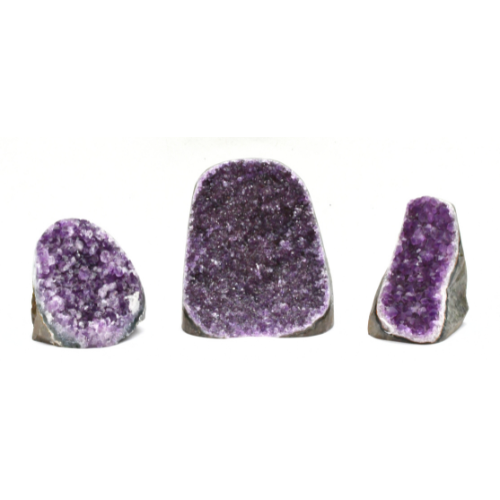 DRUZES POLIES D'AMÉTHYSTE D'URUGUAY (x3pcs) - QUALITÉ SUPER EXTRA