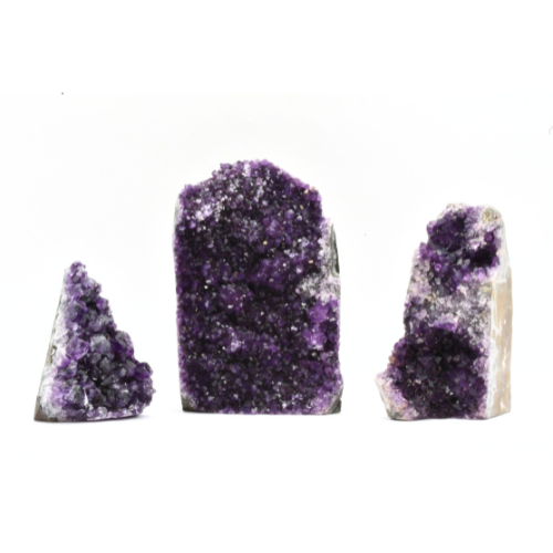 DRUZES BRUTES D'AMÉTHYSTE D'URUGUAY Qualité SUPER EXTRA  (x 3 pièces)