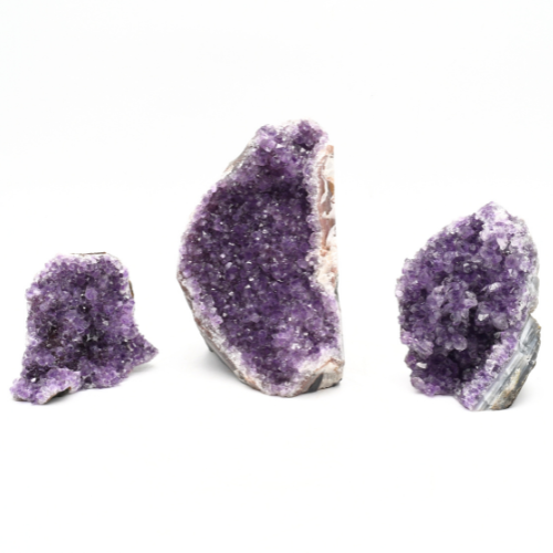 DRUZES BRUTES D'AMÉTHYSTE D'URUGUAY Qualité EXTRA  (x 3 pièces)