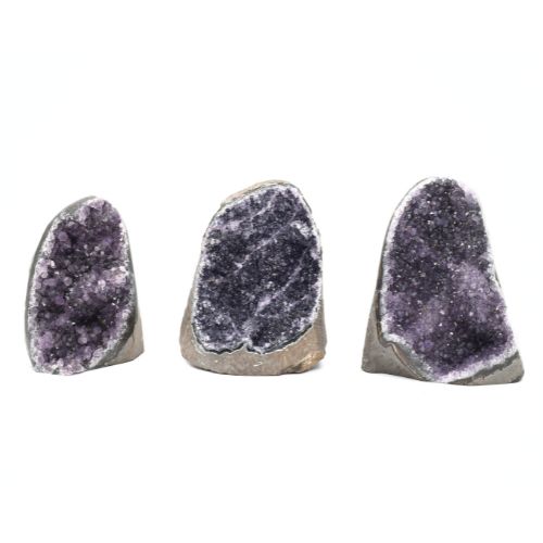 DRUZES POLIES D'AMÉTHYSTE D'URUGUAY (x3pcs) - QUALITÉ EXTRA