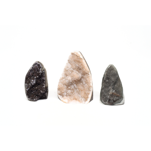 DRUZES POLIES D'AMÉTHYSTE RAINBOW D'URUGUAY (x3pcs) Qualité EXTRA 