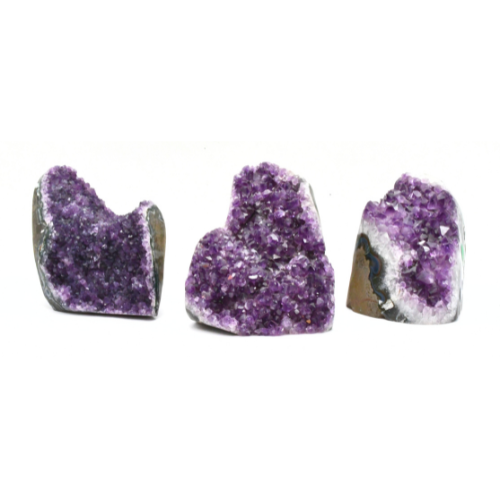 DRUZES POLIES D'AMÉTHYSTE D'URUGUAY (x3pcs) - QUALITÉ SUPER EXTRA