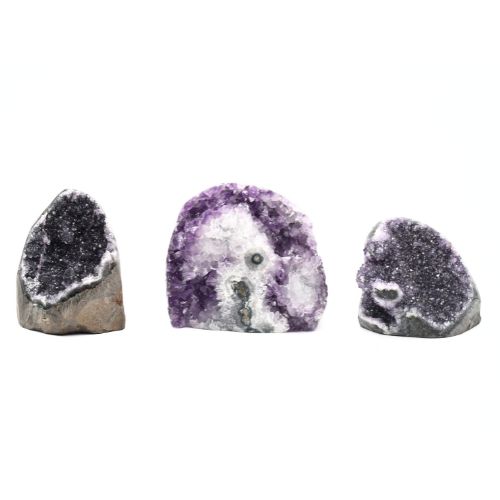 DRUZES POLIES D'AMÉTHYSTE D'URUGUAY (x3pcs) - QUALITÉ EXTRA