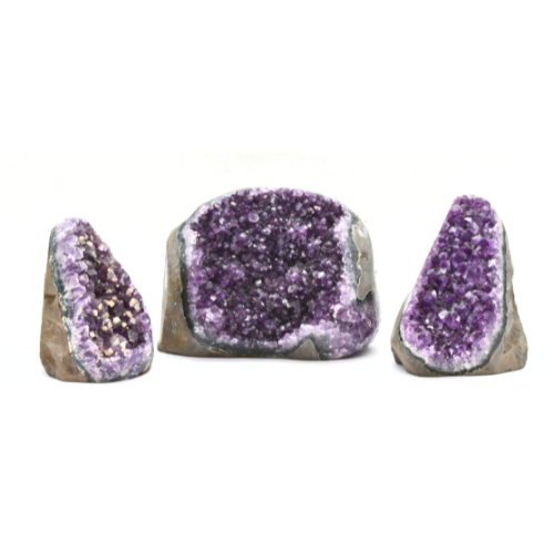 DRUZES POLIES D'AMÉTHYSTE D'URUGUAY (x3pcs) - QUALITÉ SUPER EXTRA