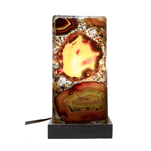 <strong>LAMPE D'ART EN AGATE NATURELLE </strong> [20cm]