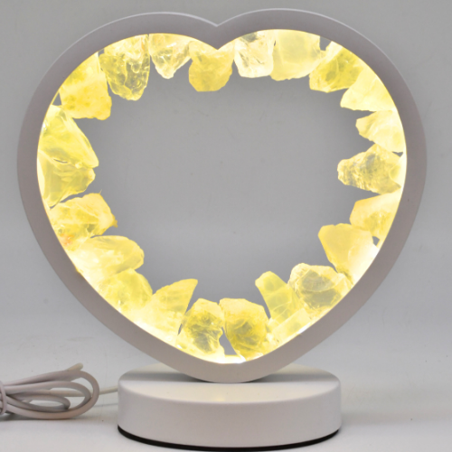LAMPE COEUR BLANCHE EN CITRINE