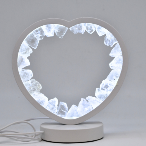 LAMPE COEUR BLANCHE EN CRISTAL DE ROCHE 