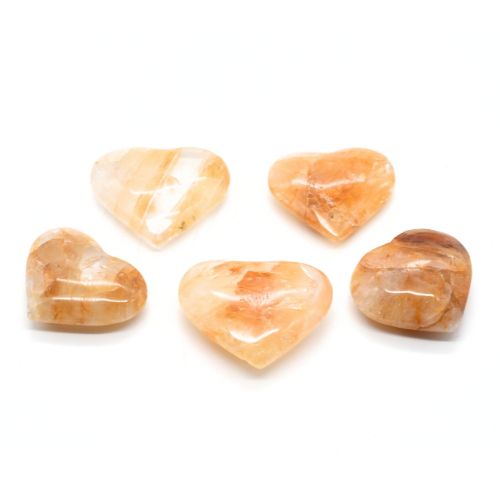 COEURS POLIS QUARTZ TANGERINE (x5 pces) Qualité EXTRA