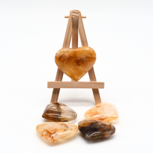 COEURS POLIS QUARTZ TANGERINE (x5 pces) Qualité EXTRA