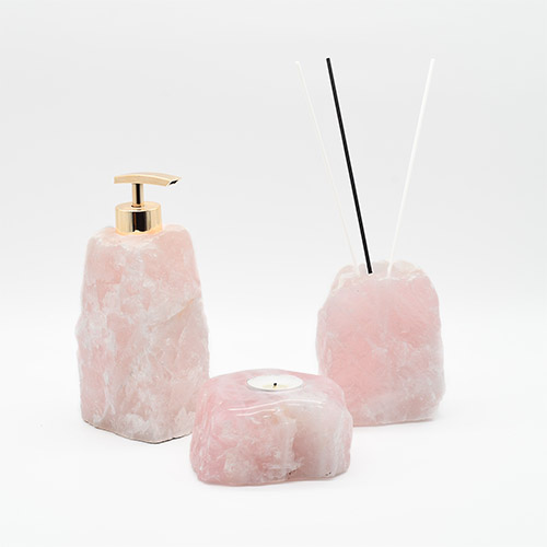 ENSEMBLE DÉCORATION EN QUARTZ ROSE Qualité EXTRA