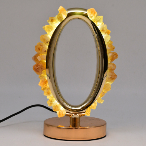 LAMPE OVALE DORÉE CITRINE