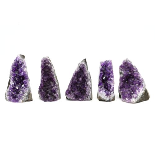 5 DRUZES BRUTES D'AMÉTHYSTE D'URUGUAY Qualité SUPER EXTRA (Lot 1)