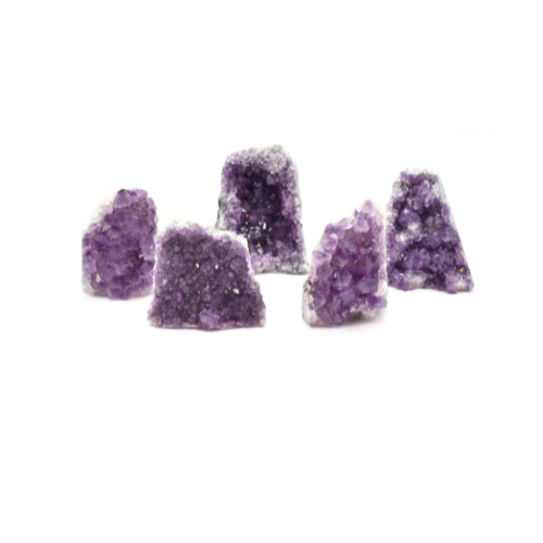 5 DRUZES BRUTES D'AMÉTHYSTE D'URUGUAYY - QUALITÉ A (Lot 1)