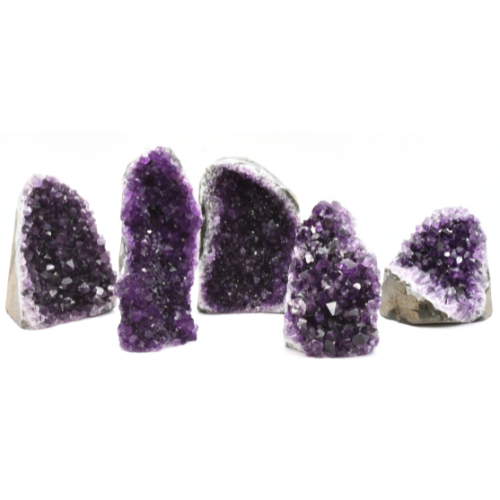 5 DRUZES BRUTES D'AMÉTHYSTE D'URUGUAY Qualité SUPER EXTRA (Lot 2)