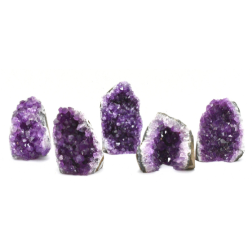5 DRUZES BRUTES D'AMÉTHYSTE D'URUGUAY Qualité SUPER EXTRA (Lot 3)