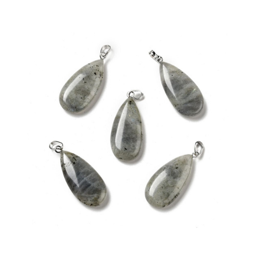 PENDENTIFS <strong>GOUTTE</strong> LABRADORITE - QUALITÉ B (x5 pcs)
