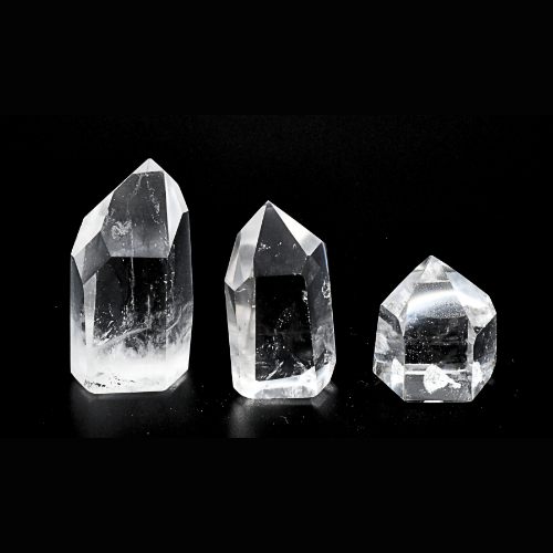 POINTES DE QUARTZ POLIES (x3 pièces) Qualité SUPER EXTRA