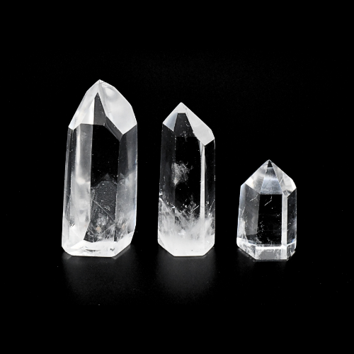 POINTES DE QUARTZ POLIES (x3 pièces) Qualité SUPER EXTRA