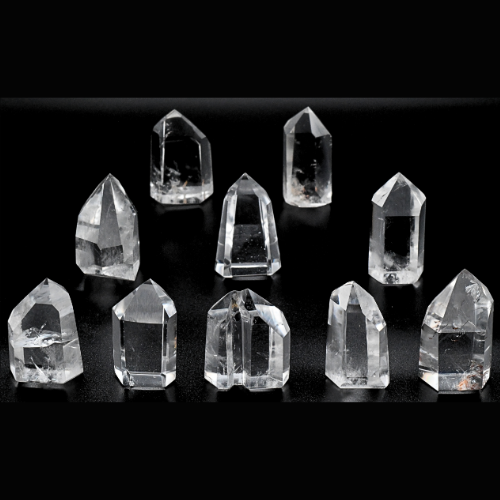 POINTES DE QUARTZ POLIES (x10 pièces) Qualité SUPER EXTRA