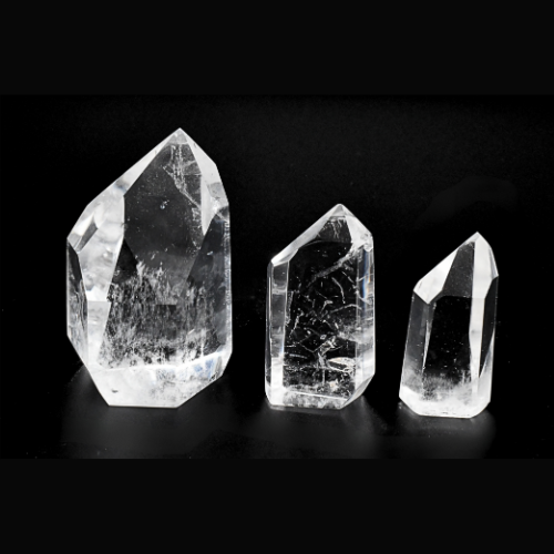 POINTES DE QUARTZ POLIES (x3 pièces) Qualité SUPER EXTRA